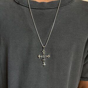y2k style grunge heavy metal punk gothic emo cross pendant necklace